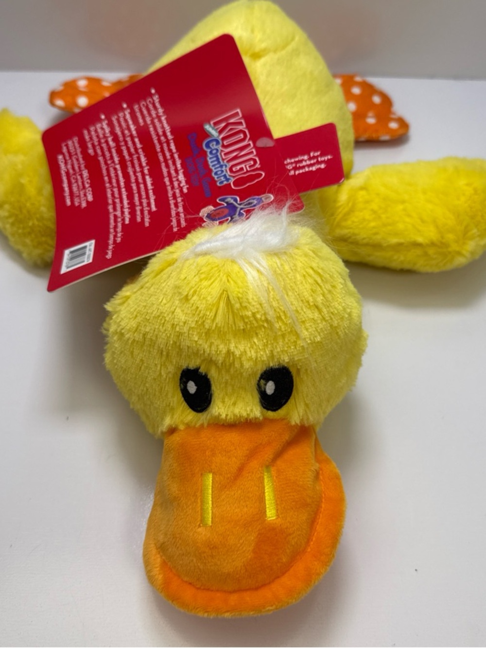 Kong Yellow Plush Duck with Orange Beak